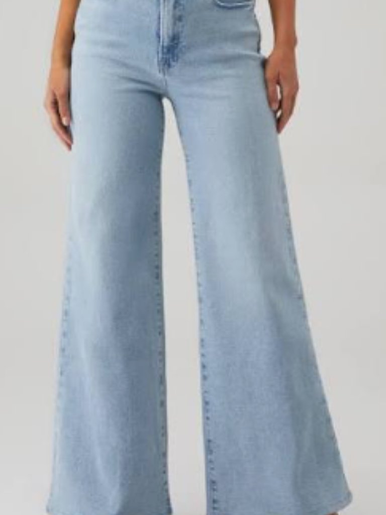 Good American Good Waist Palazzo Jeans, 15, Blue 452
